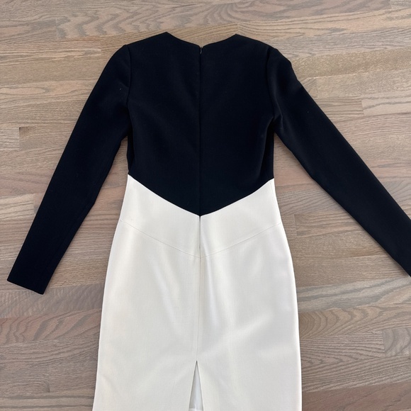 Emilio Pucci Black/Cream Wool Fitted Midi Dress Size 8- runs small - Picture 4 of 5